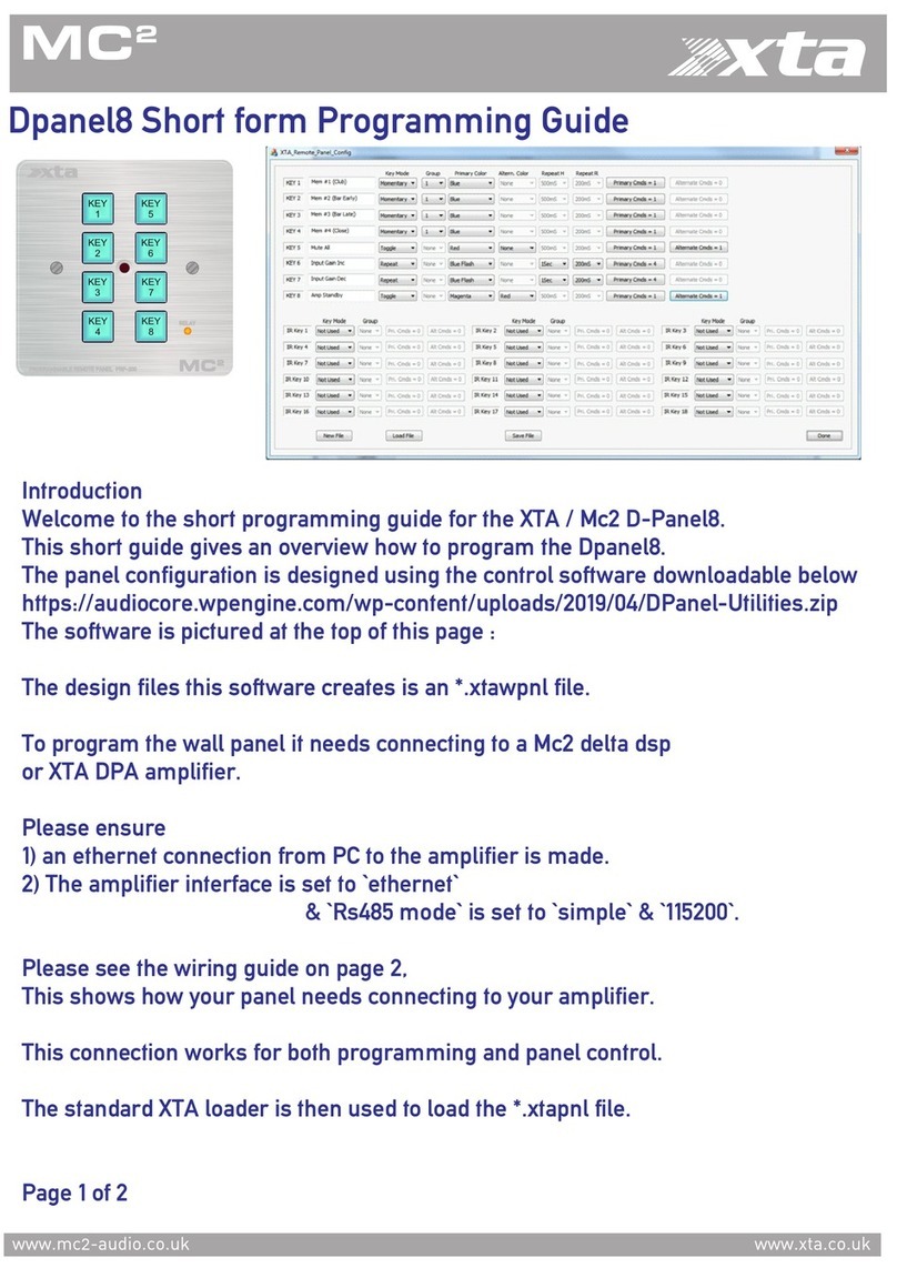 XTA MC2 Mode d'emploi XTA MC2 Mode d'emploi