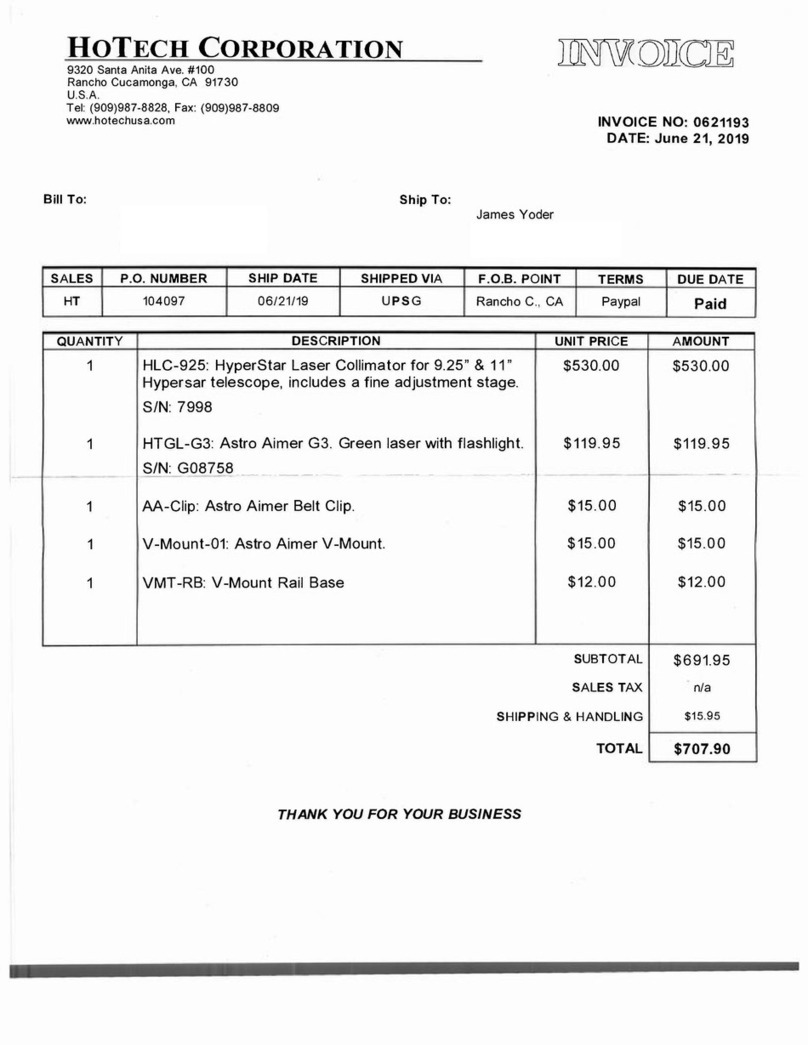 Hotech Advanced CT Manuel utilisateur