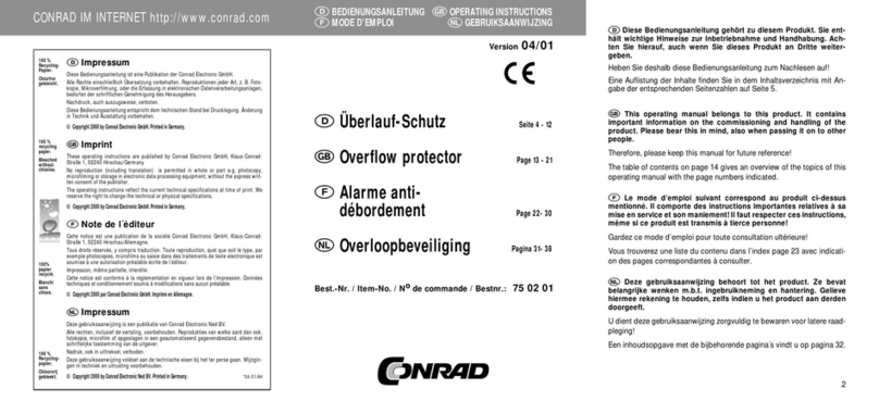Conrad 75 02 01 Manuel utilisateur