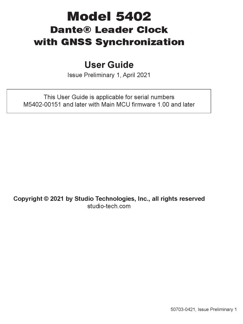 Studio Technologies 5402 Manuel utilisateur Studio Technologies 5402 Manuel utilisateur