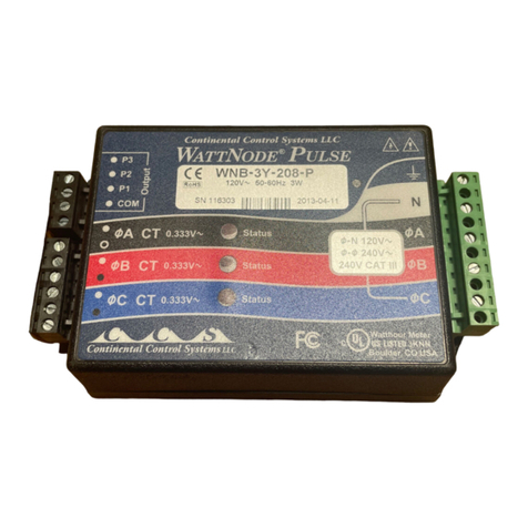 CONTINENTAL CONTROL SYSTEMS WattNode Pulse Manuel utilisateur CONTINENTAL CONTROL SYSTEMS WattNode Pulse Manuel utilisateur
