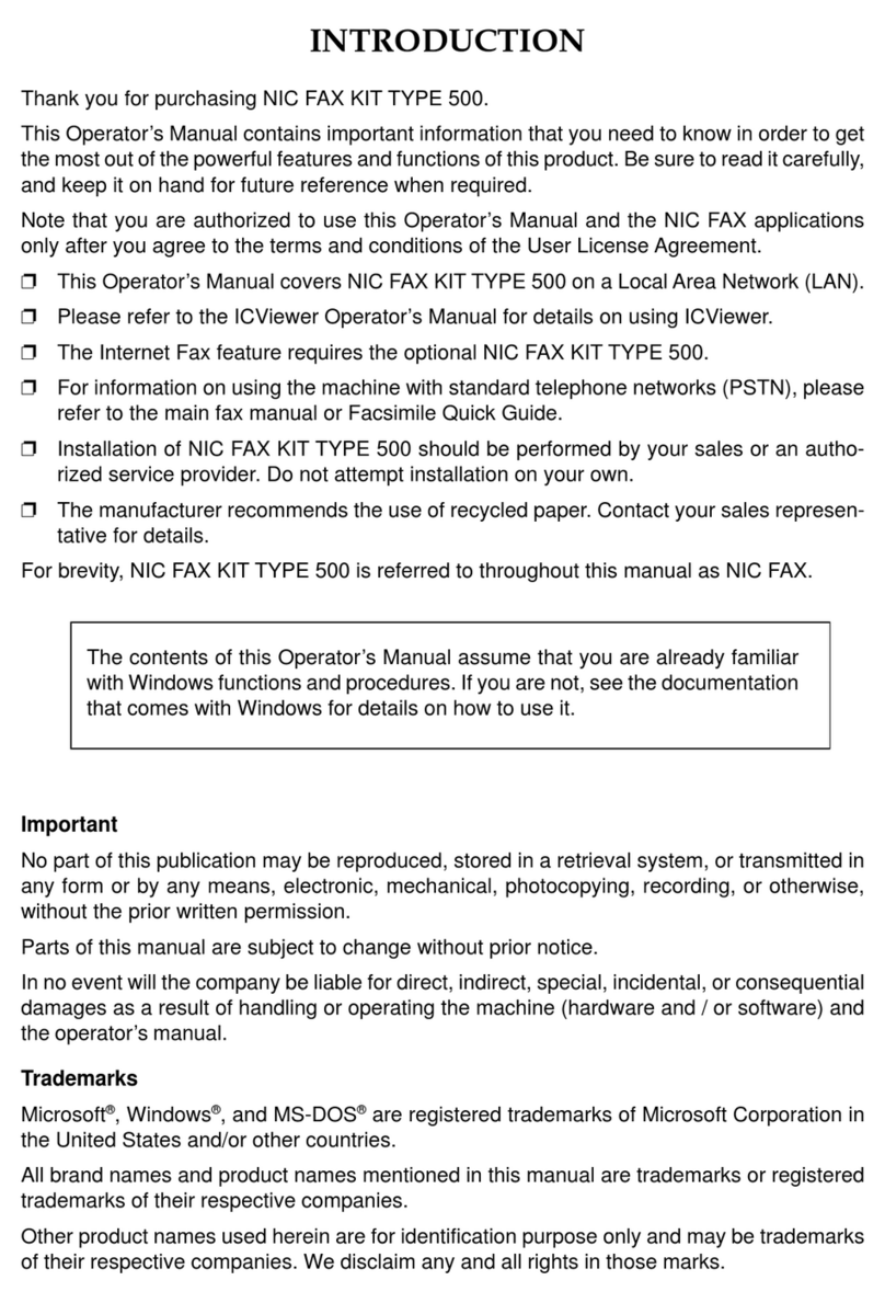 Nic 500 Manuel de référence Nic 500 Manuel de référence