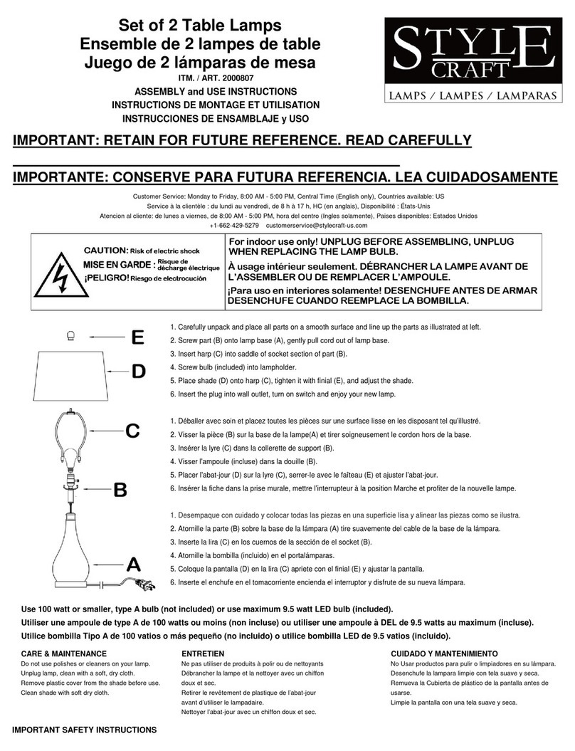 STYLECRAFT 2000807 Guide de configuration rapide
