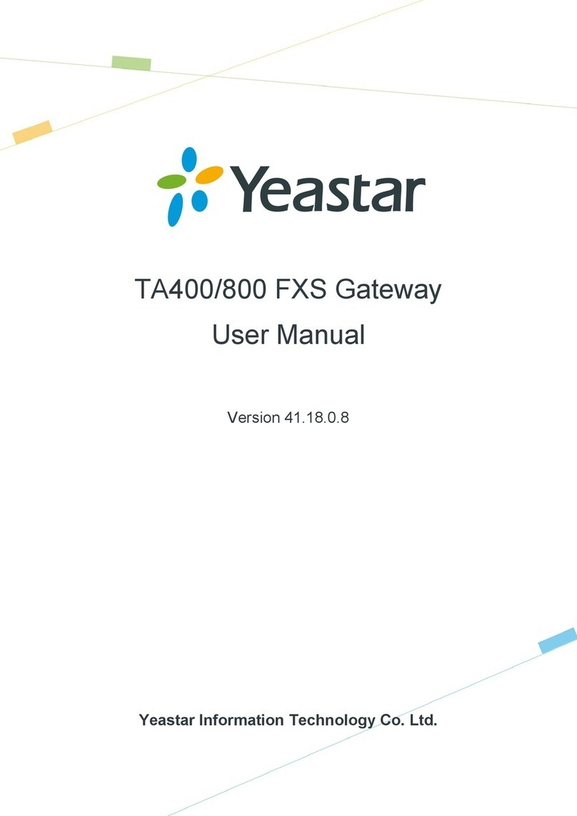 Yeastar Technology NeoGate TA800 Manuel utilisateur