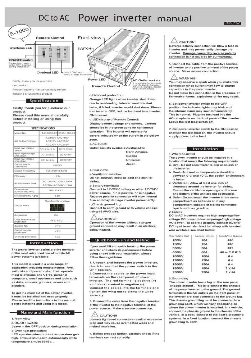 Cru Power E-1000 Manuel utilisateur