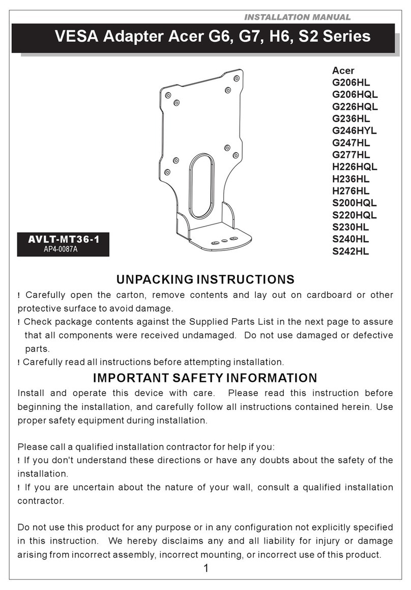 VESA AVLT-MT36-1 Manuel utilisateur