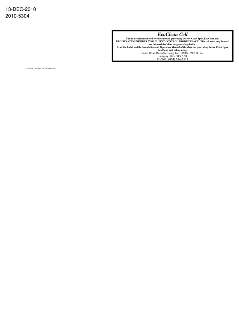 Coast Spas EcoClean Manuel utilisateur Coast Spas EcoClean Manuel utilisateur