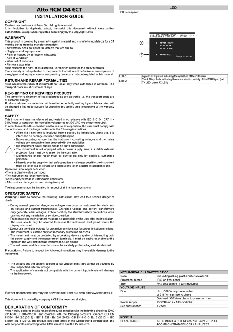 Electrex Atto RCM D4 ECT Manuel utilisateur