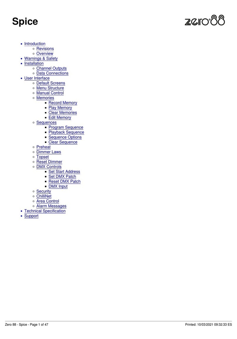 Zero88 Spice 1210i Manuel utilisateur