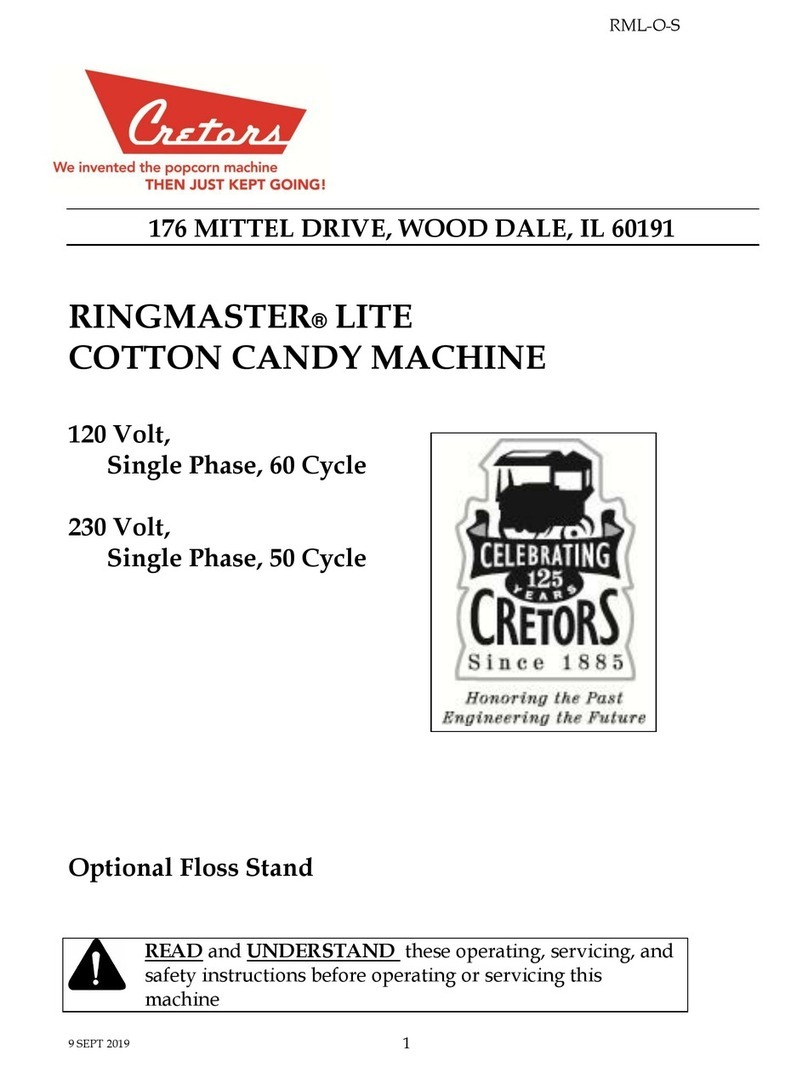 Cretors RINGMASTER LITE Manuel utilisateur