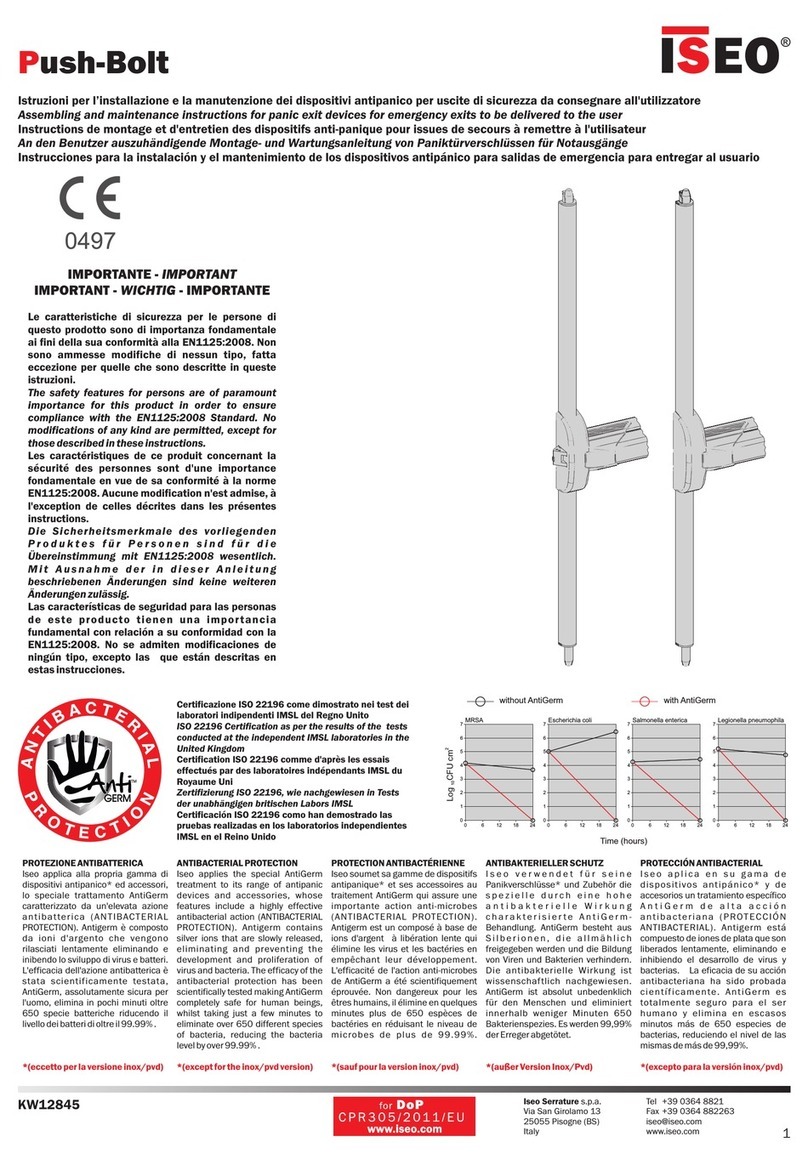 Iseo Push-Bolt Manuel utilisateur