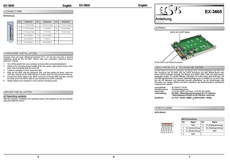 Exsys EX-3605 Manuel utilisateur