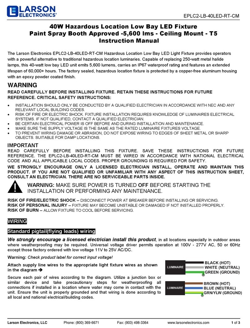 Larson Electronics EPLC2-LB-40LED-RT-CM Manuel utilisateur