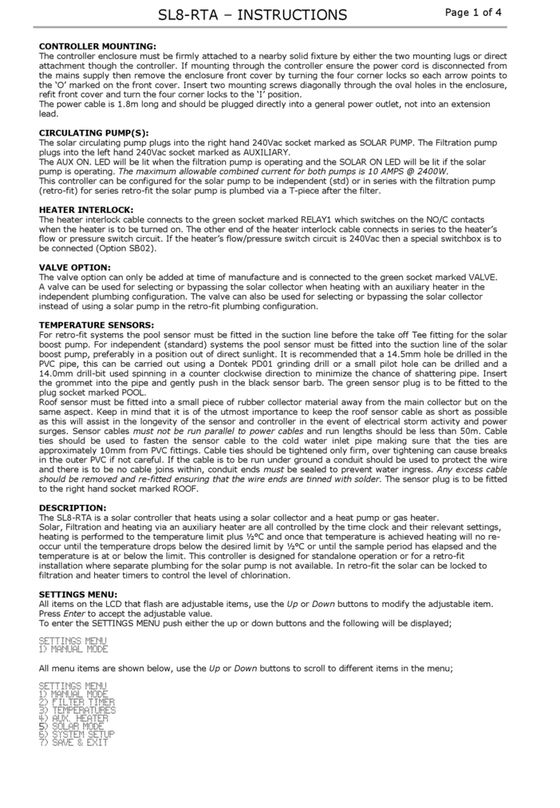 Sunlover SL8-RTA Manuel utilisateur