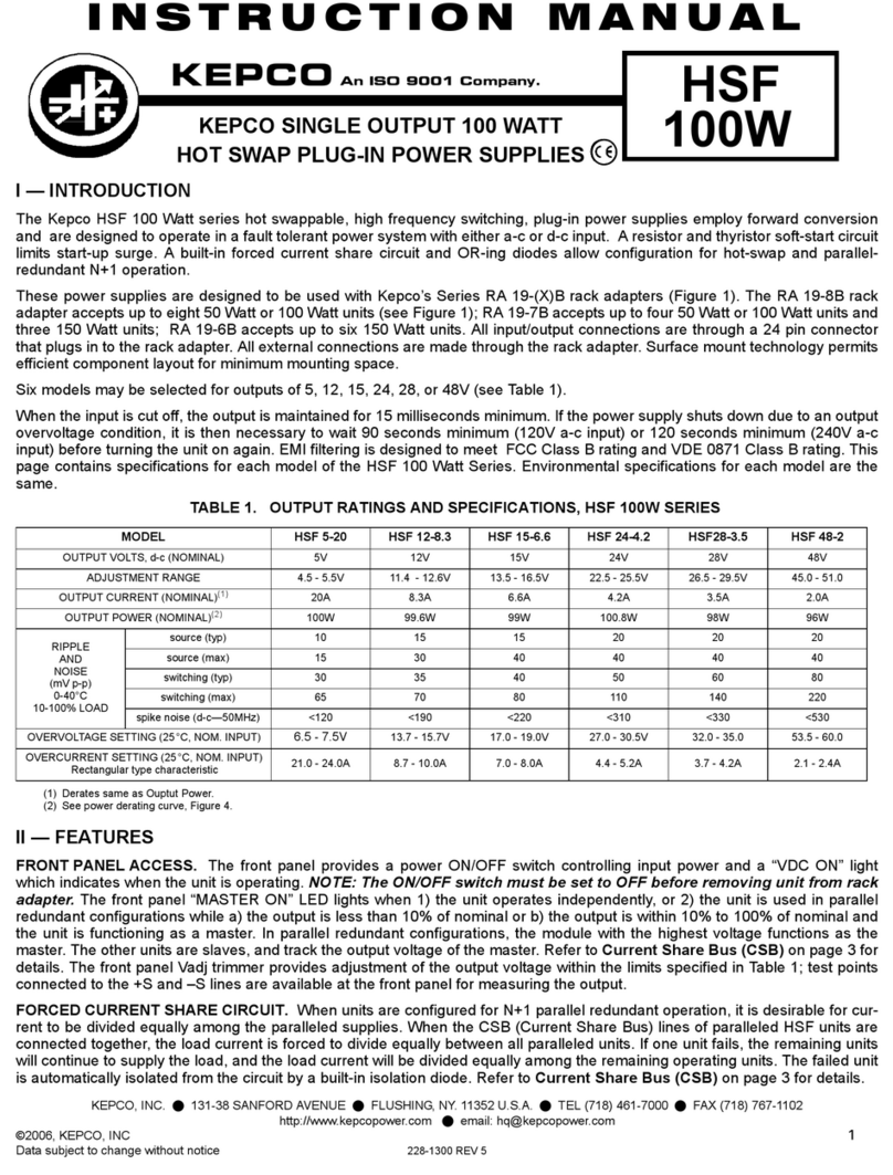 KEPCO HSF 5-20 Manuel utilisateur