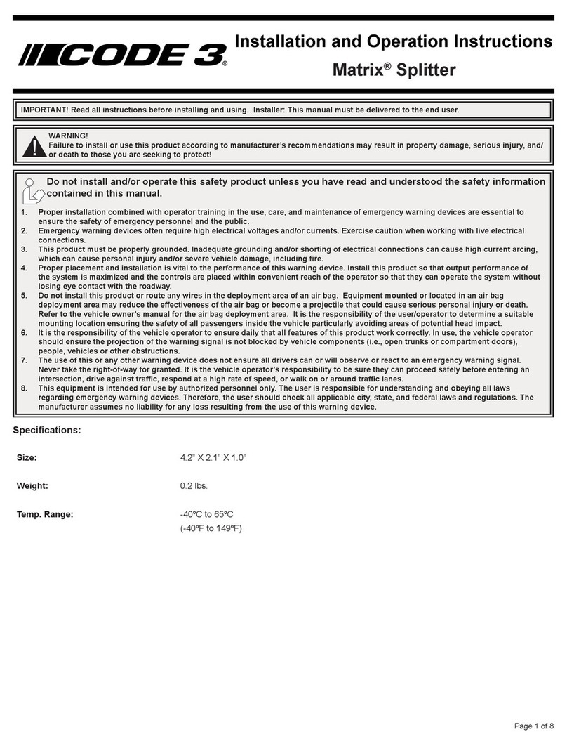 Code 3 Matrix Manuel utilisateur Code 3 Matrix Manuel utilisateur