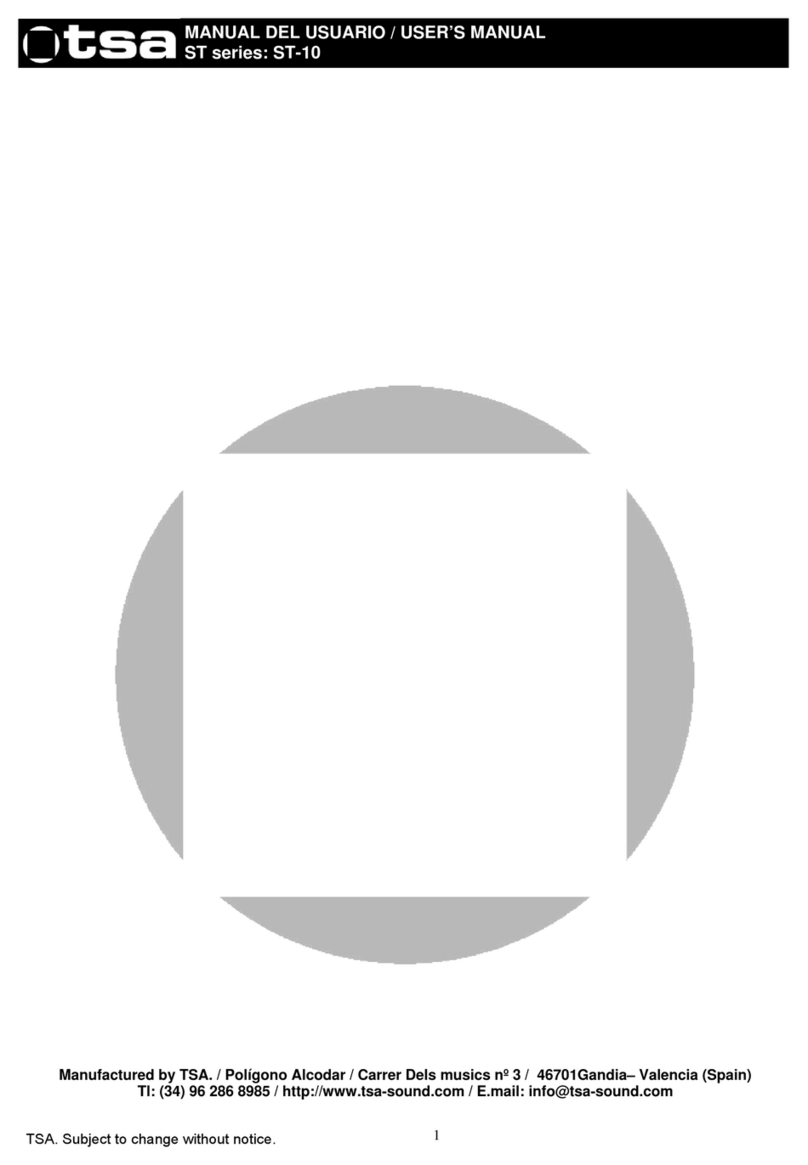 TSA ST Series Manuel utilisateur TSA ST Series Manuel utilisateur