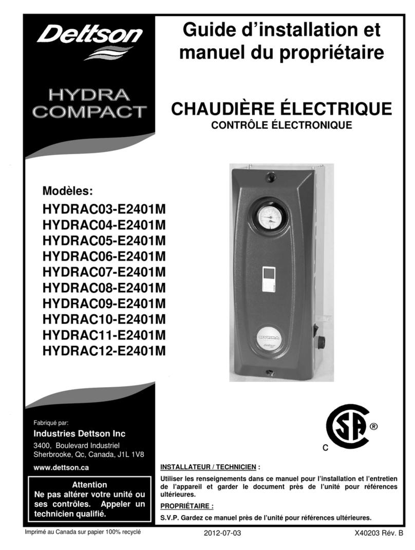 Dettson Hydra Compact HYDRAC03-E2401M Instructions de montage