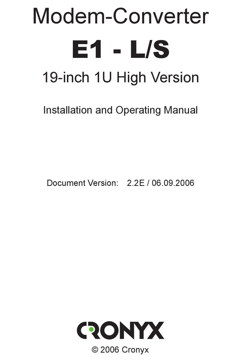 Cronyx E1 - L/S Manuel utilisateur