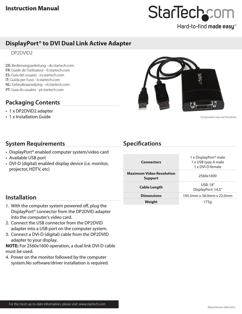 StarTech.com DP2DVID2 Manuel utilisateur