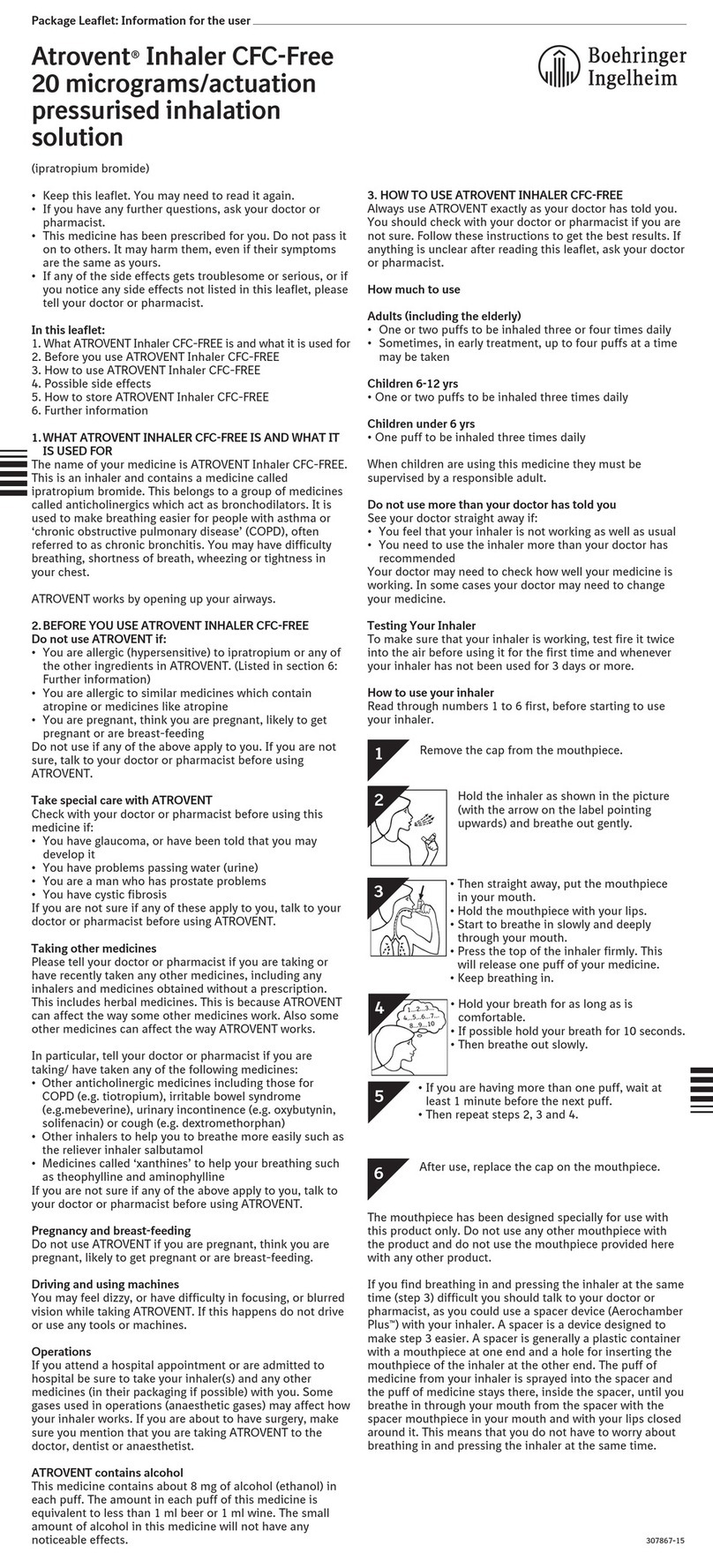 Boehringer Ingelheim Atrovent Manuel d'utilisation