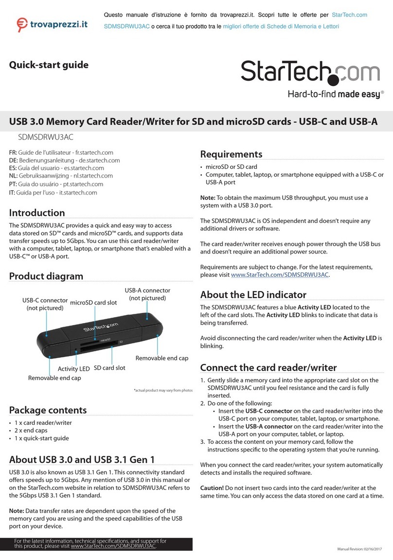 StarTech.com SDMSDRWU3AC Manuel utilisateur StarTech.com SDMSDRWU3AC Manuel utilisateur