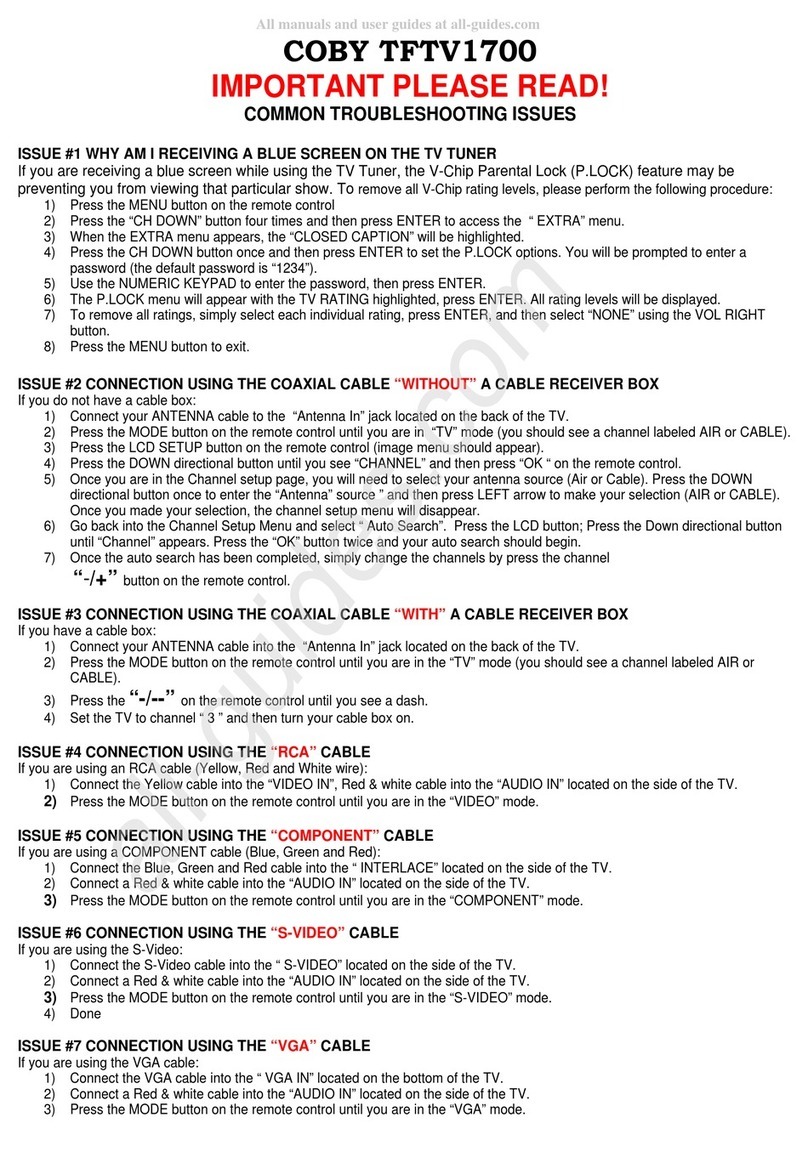 Coby TFTV1700 Manuel utilisateur