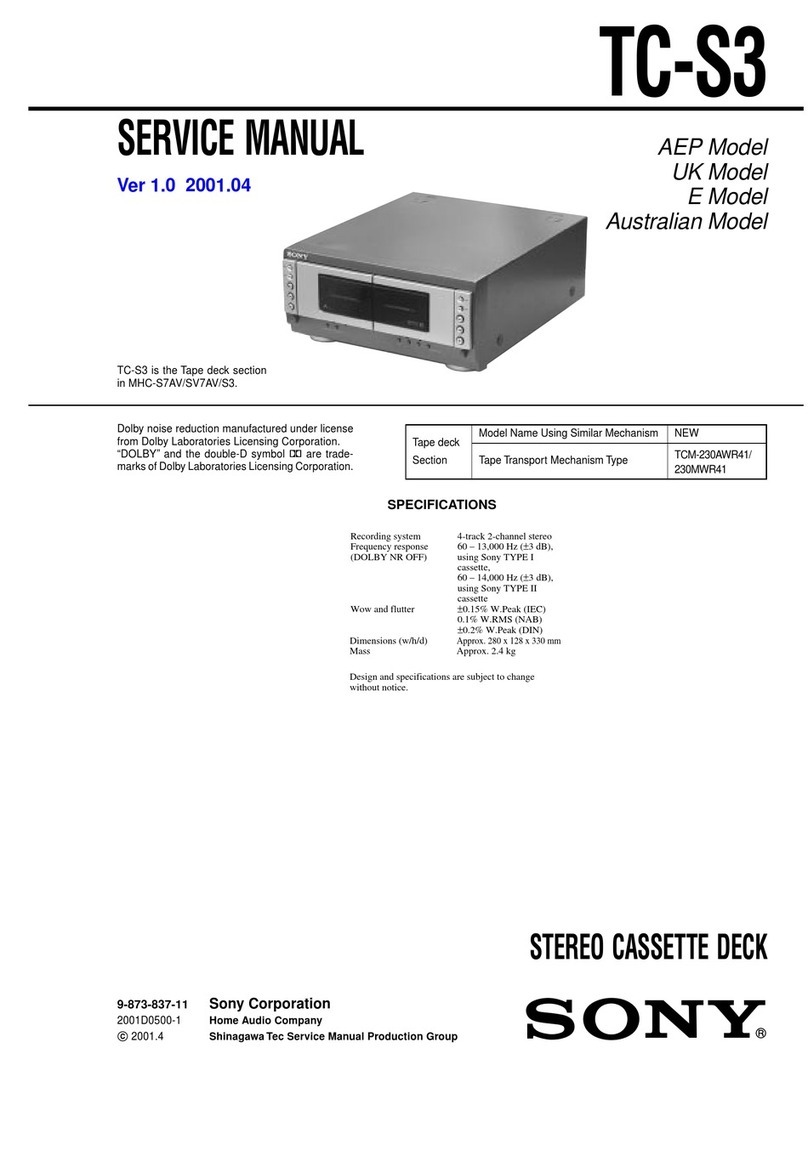 Sony TC-S3 Manuel utilisateur Sony TC-S3 Manuel utilisateur
