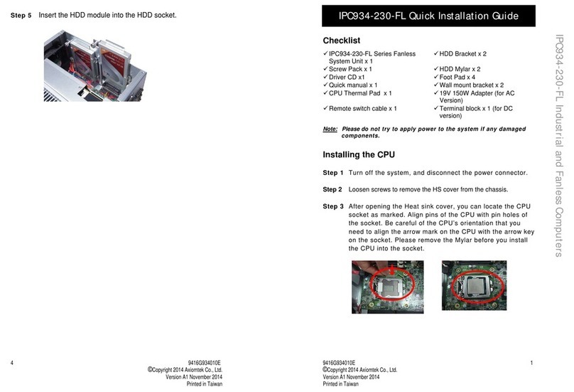 AXIOMTEK IPC934-230-FL Manuel utilisateur