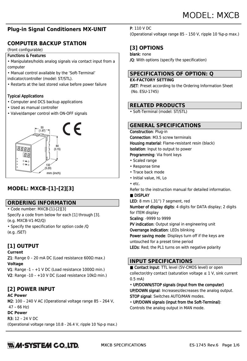 M-system MXCB-1 Manuel utilisateur M-system MXCB-1 Manuel utilisateur