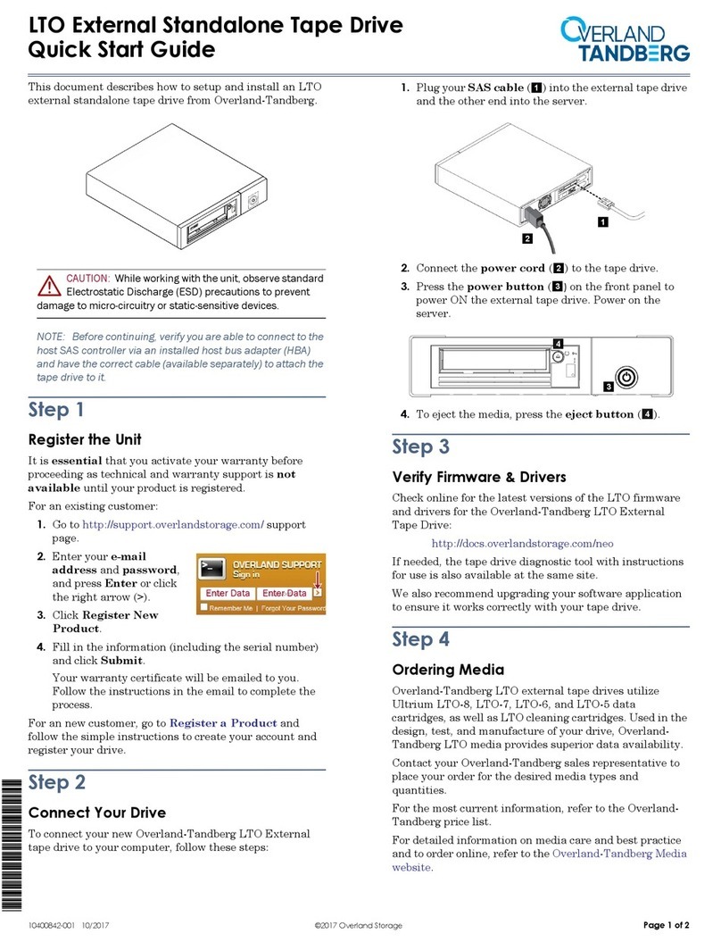 Overland Tandberg LTO Manuel utilisateur