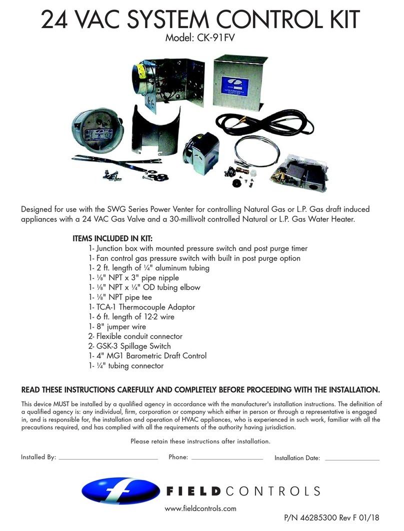 Field Controls CK-91FV Manuel utilisateur