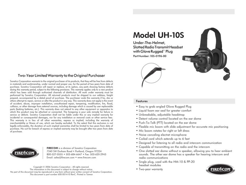 Firecom UH-10S Manuel utilisateur Firecom UH-10S Manuel utilisateur