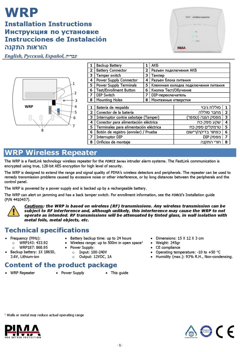 Pima WRP Manuel utilisateur