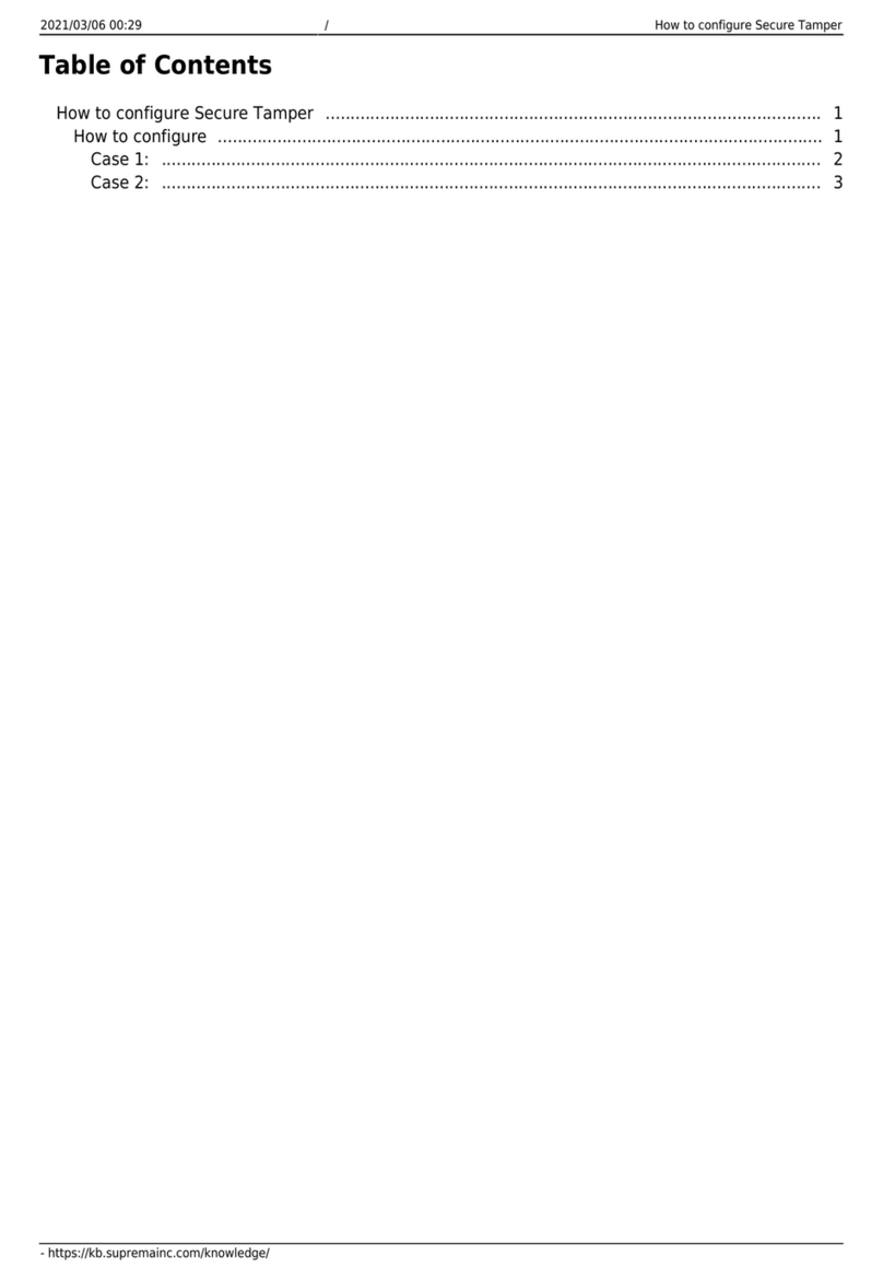 suprema Secure Tamper Manuel utilisateur suprema Secure Tamper Manuel utilisateur