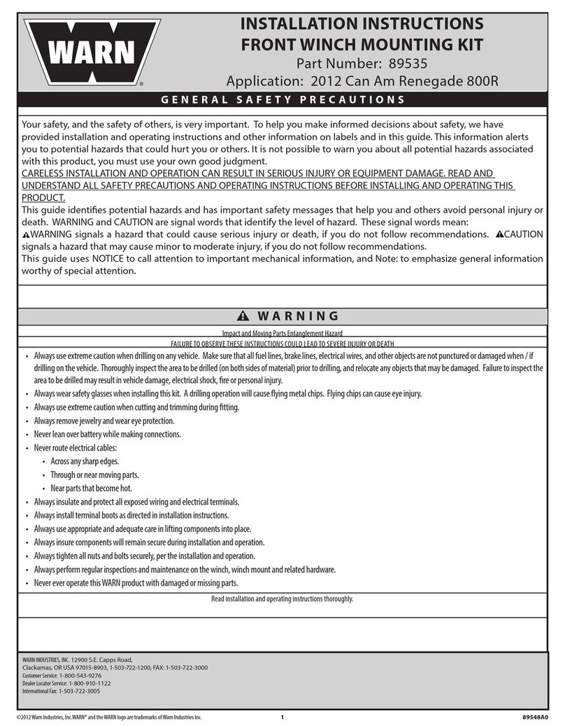 Warn 89535 Manuel utilisateur