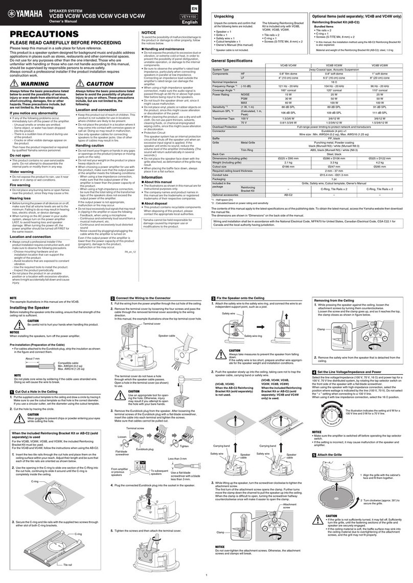 Yamaha VC8B Manuel utilisateur