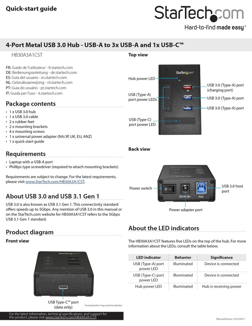 StarTech.com HB30A3A1CST Manuel utilisateur StarTech.com HB30A3A1CST Manuel utilisateur
