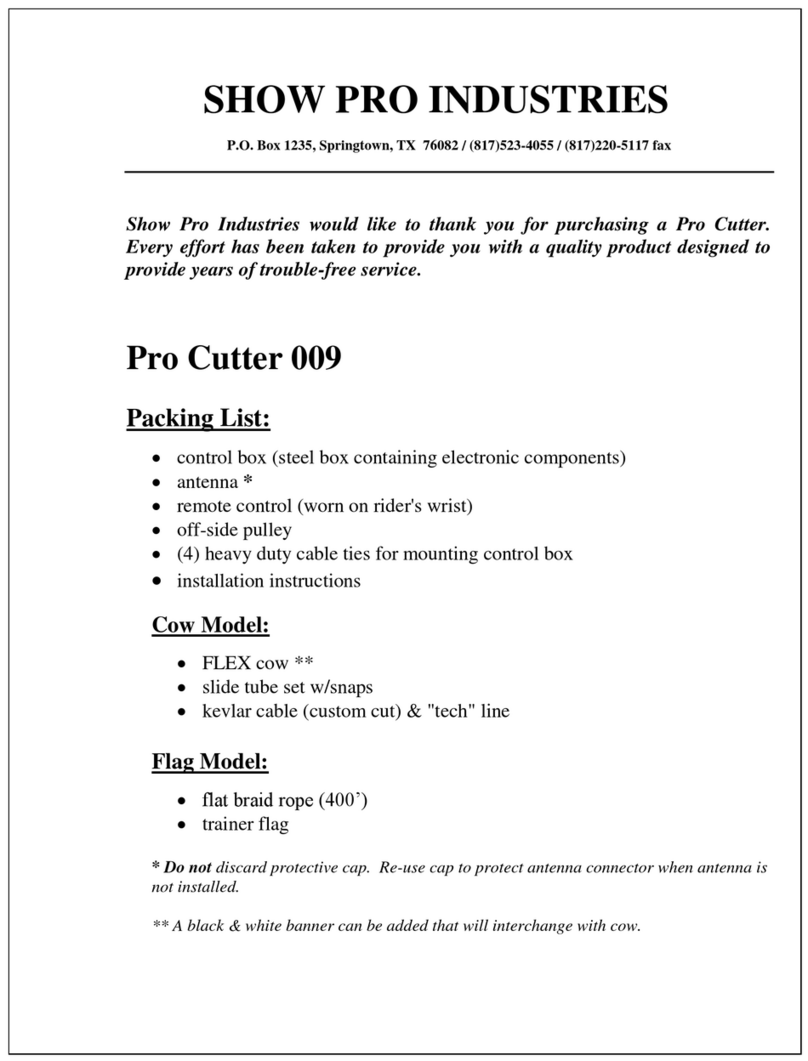 Show Pro Industries Pro Cutter 009 Manuel utilisateur