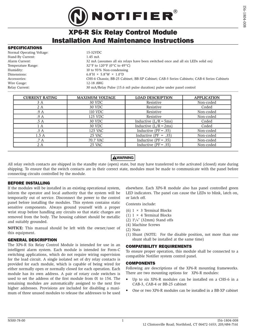 Notifier XP6-R Manuel utilisateur