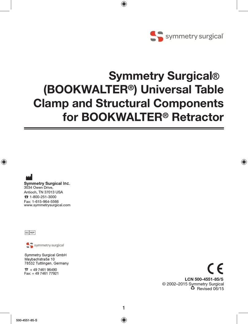 Symmetry Surgical Bookwalter Manuel utilisateur