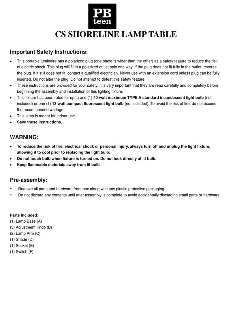 PB TEEN CS SHORELINE Manuel utilisateur