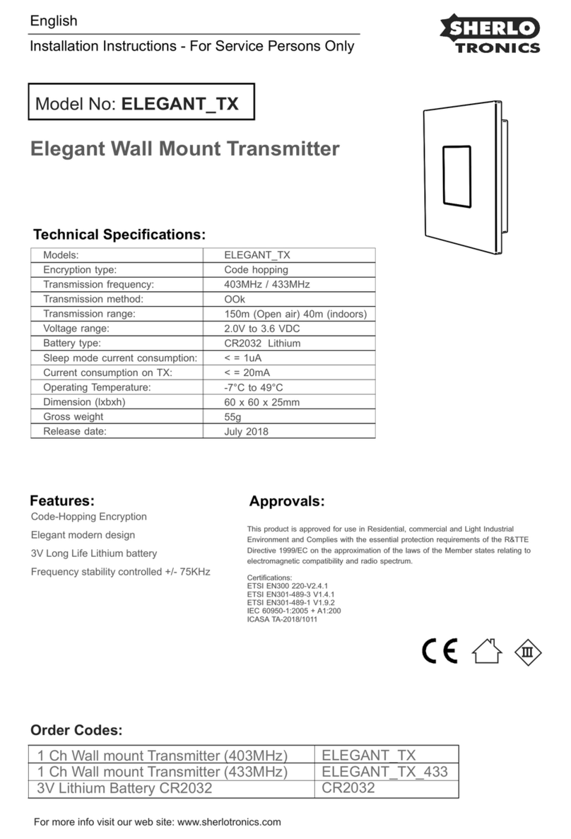 Sherlotronics ELEGANT_TX Manuel utilisateur