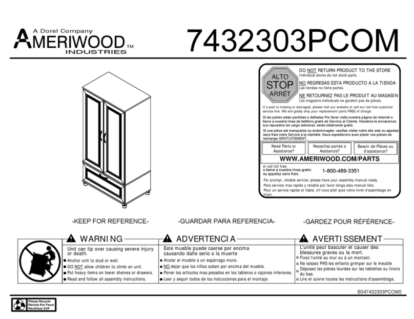 Dorel AMERIWOOD INDUSTRIES 7432303PCOM Manuel utilisateur