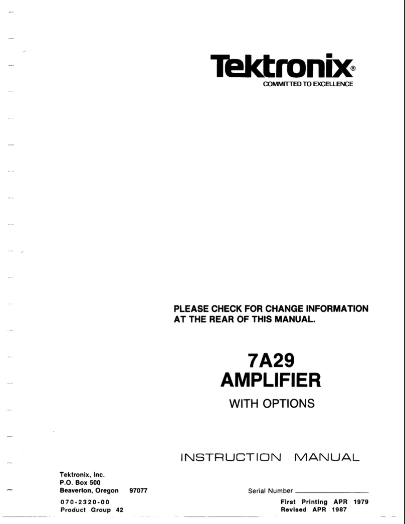 Tektronix 7A29 Manuel utilisateur Tektronix 7A29 Manuel utilisateur