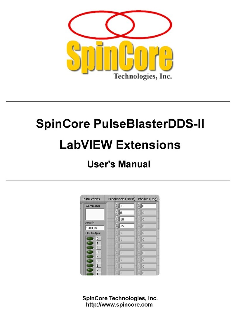 SpinCore Technologies PulseBlasterDDSII Manuel utilisateur