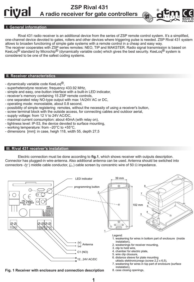 DTM System Rival 431 Manuel utilisateur