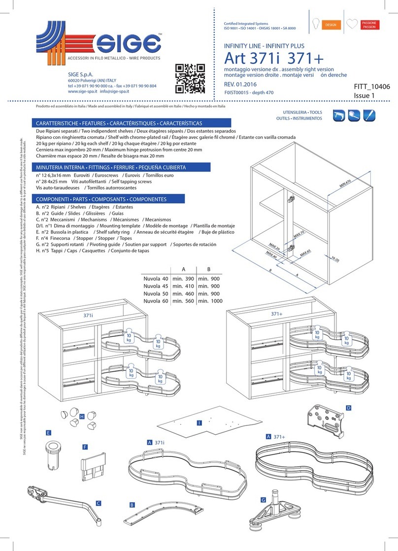 SIGE INFINITY LINE Manuel utilisateur
