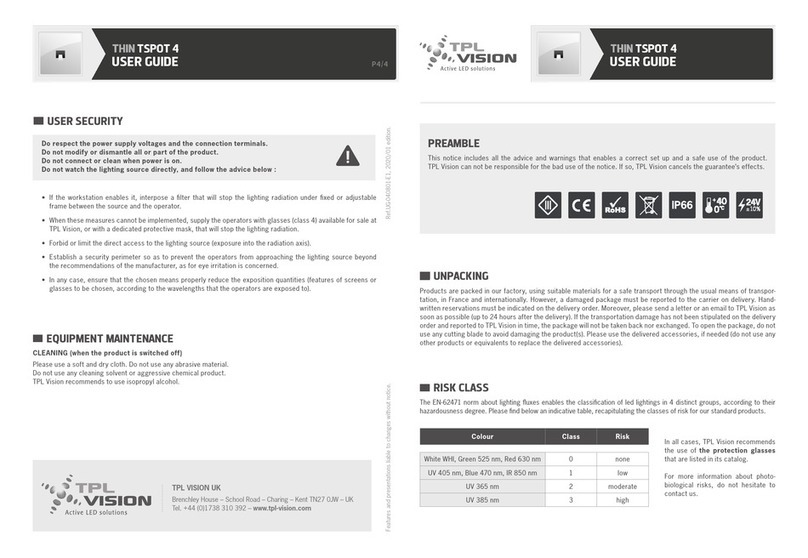 TPL VISION THIN TSPOT 4 Manuel utilisateur