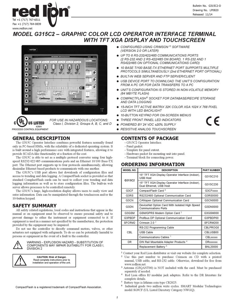 red lion G315C2 Manuel utilisateur